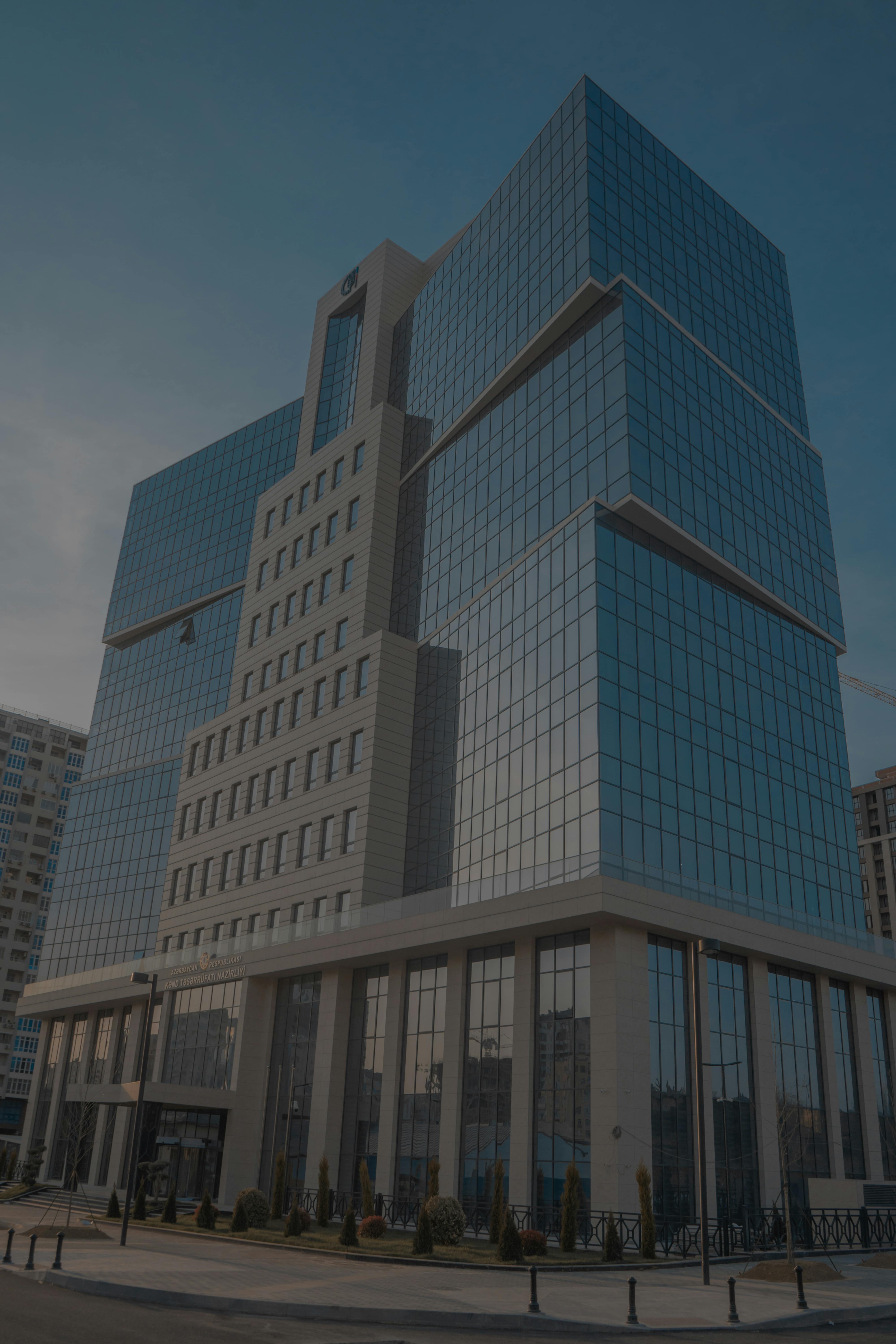Contemporary architecture in Baku, showcasing sleek glass facades and urban design.